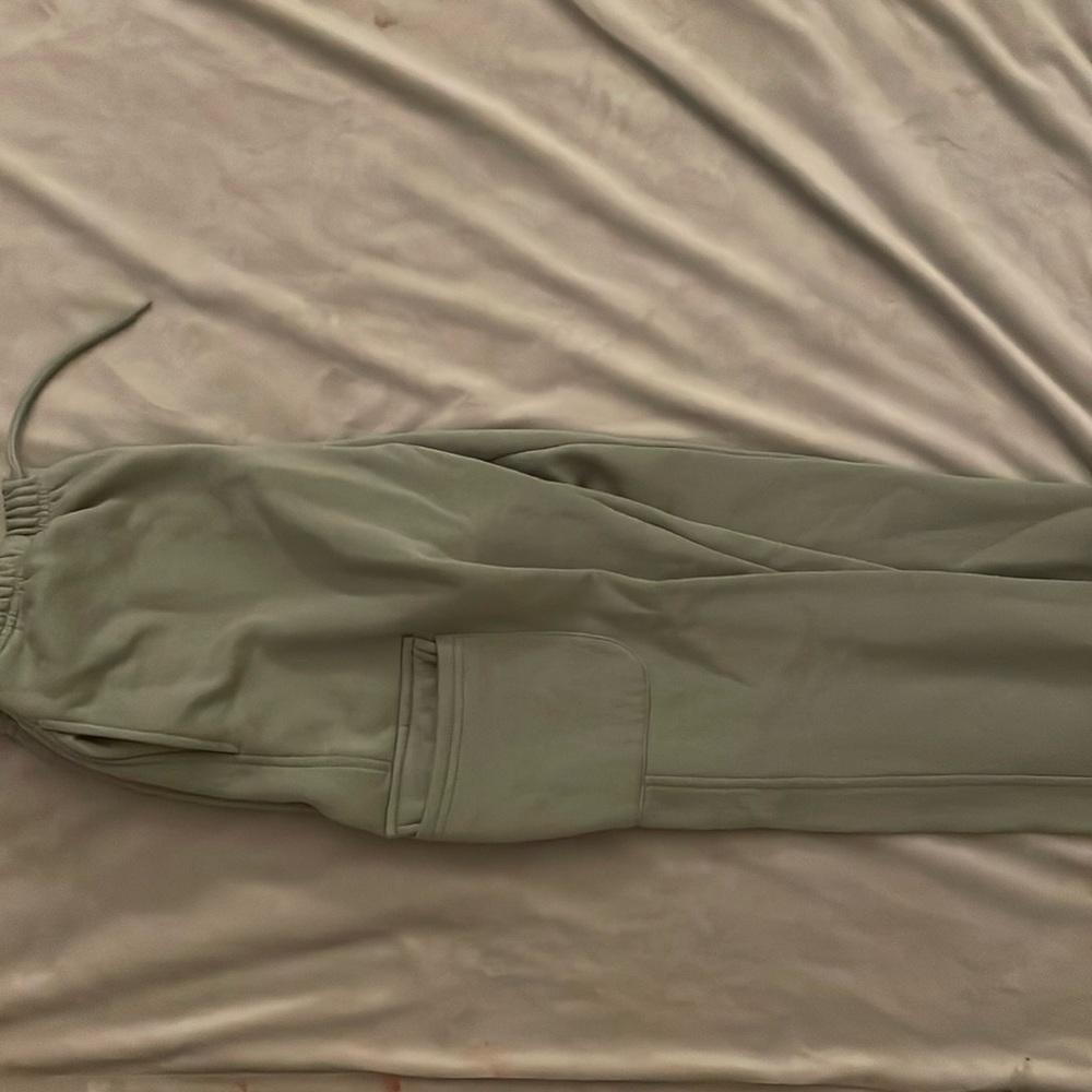 sage green cargo sweats